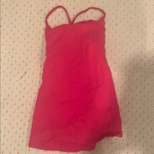 Pink tank top with built in sports bra